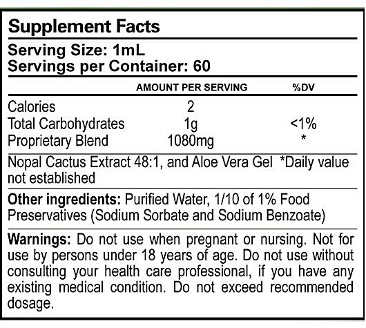Nopavera Supplement Facts